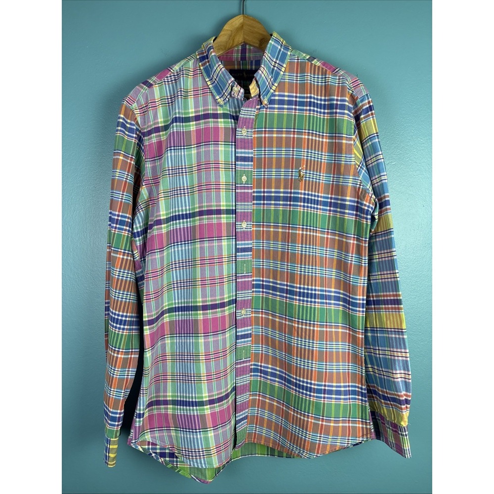 Polo Ralph Lauren Long Sleeve Button Down Shirt Large Oxford Colorful Flesh Pony